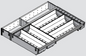 Blum ORGA-LINE Combination Insert M height 98.5mm, length 450mm-550mm ( 3 sizes ), width's 377mm ( Full cutlery set + narrow void )