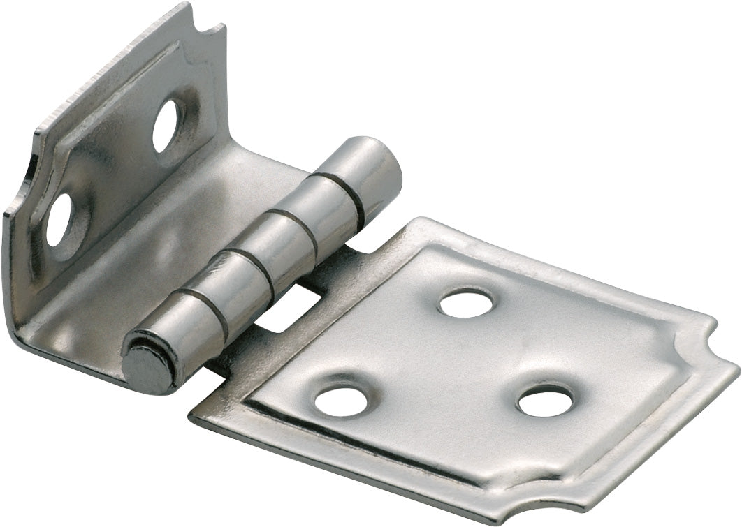 Cabinet Hinge Sheet Brass Square Offset Satin Nickel H30xW50mm