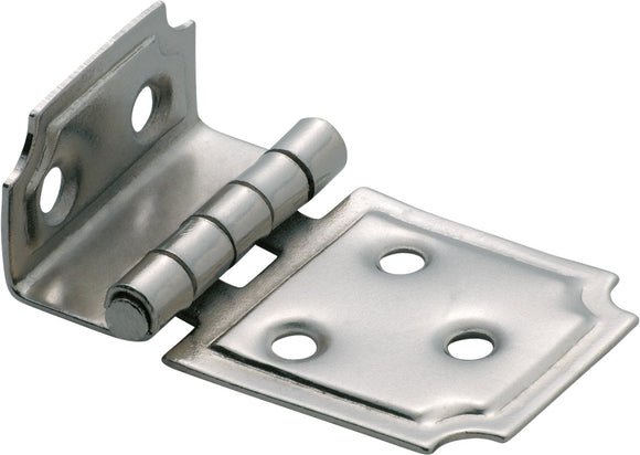 Cabinet Hinge Sheet Brass Square Offset Satin Nickel H30xW50mm