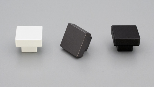Kethy Square Knob 30 x 30 Slight Textured Sheen  Available in 3 Colours : Black Structured ,Super white ,Titanium