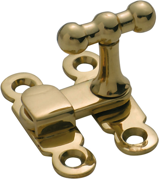 Cupboard Catch Thumb Turn Polished Brass H40xW28mm
