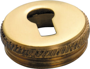 Cupboard Escutcheon Insert Polished Brass D19mm