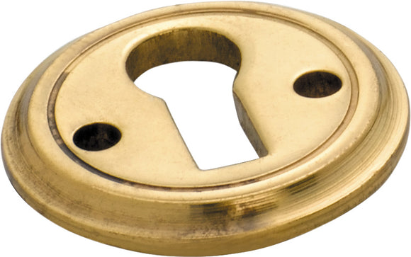Cupboard Escutcheon Round Polished Brass D23mm