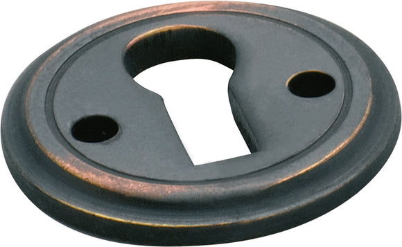 Cupboard Escutcheon Round Antique Copper D23mm