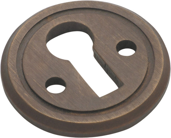 Cupboard Escutcheon Round Antique Brass D23mm