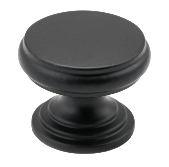 Cupboard Knob Flat Matt Black D25xP20mm