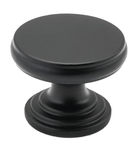 Cupboard Knob Flat Matt Black D32xP23mm