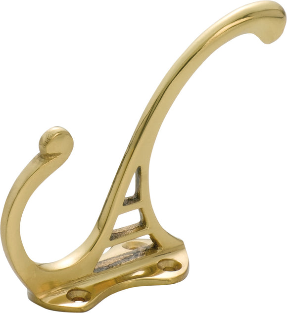 Hat & Coat Hook Federation Polished Brass H95xP70mm