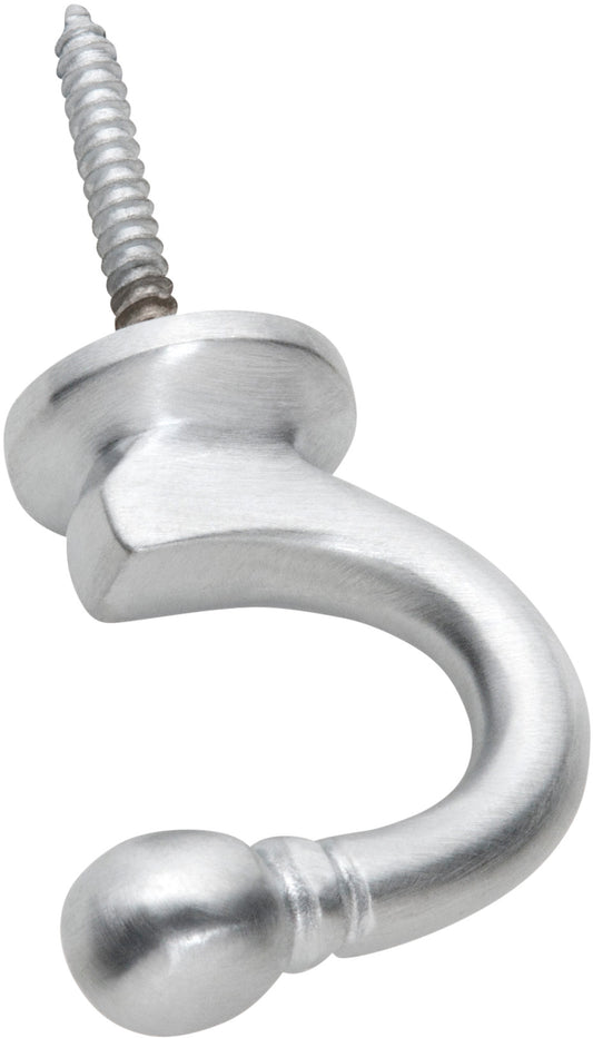 Curtain Tie Back Hook Standard Satin Chrome P45mm