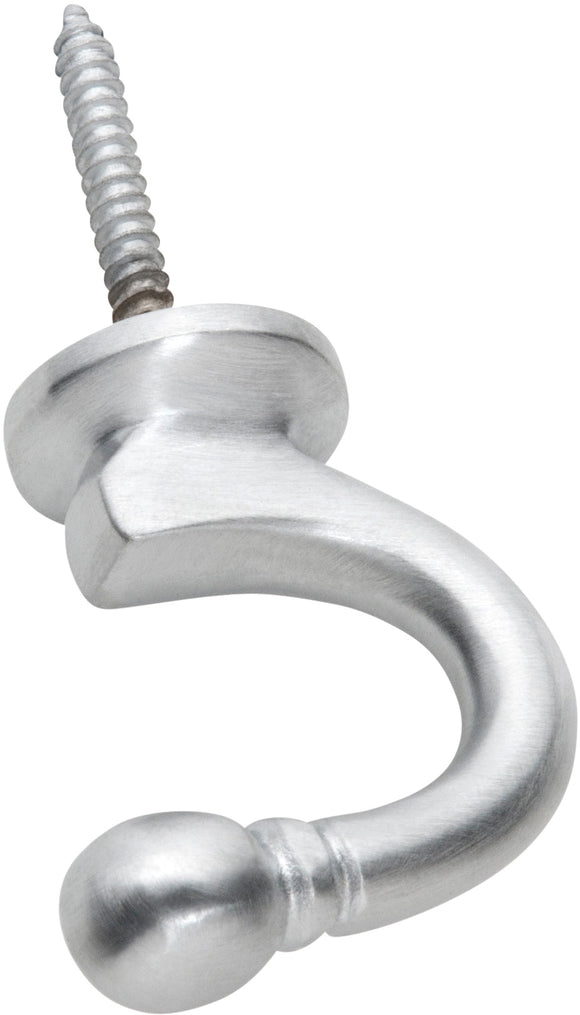 Curtain Tie Back Hook Standard Satin Chrome P45mm