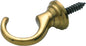 Curtain Tie Back Hook Standard Medium Polished Brass P40mm