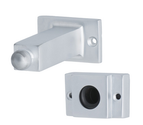 MILES NELSON DOOR STOP & HOLDER FLOOR MOUNT SATIN CHROME