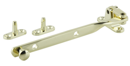Jaeco Short Fanlight Stay 200mm Top Hung Windows In 6 Colours : Brass Plate ,Chrome ,Florentine Bronze ,Satin Chrome ,Satin Nickel ,White
