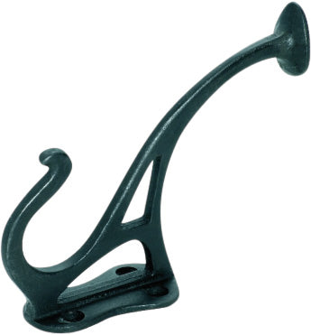 Hat & Coat Hook Circular End Iron Matt Black H115xP90mm