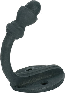Robe Hook Acorn Iron Matt Black H45xP70mm