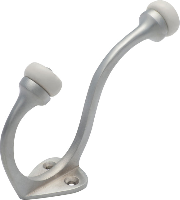 Hat & Coat Hook Porcelain Tip Satin Chrome H115xP75mm