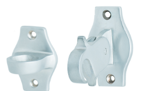 MILES NELSON DOOR STOP & HOLDER PEDESTAL SATIN CHROME ( Auto Latch back ) 617SCX + 277SCX