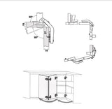 Hafele  Corner door hinge, for corner mounting, corner angle 60°, screw fixing, 48/6 drilling pattern - Pie cut Bi-fold doors