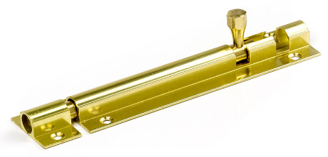 Jaeco Brass Socket Bolt 25mm Wide Polished Brass - Length In 7 Sizes : 38mm ,50mm ,75mm ,100mm ,125mm ,150mm ,200mm