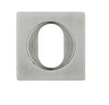 Sylvan Square Escutcheon Euro ,Lever ,Oval Key -Profile Keyhole Satin Nickel Plate Finish