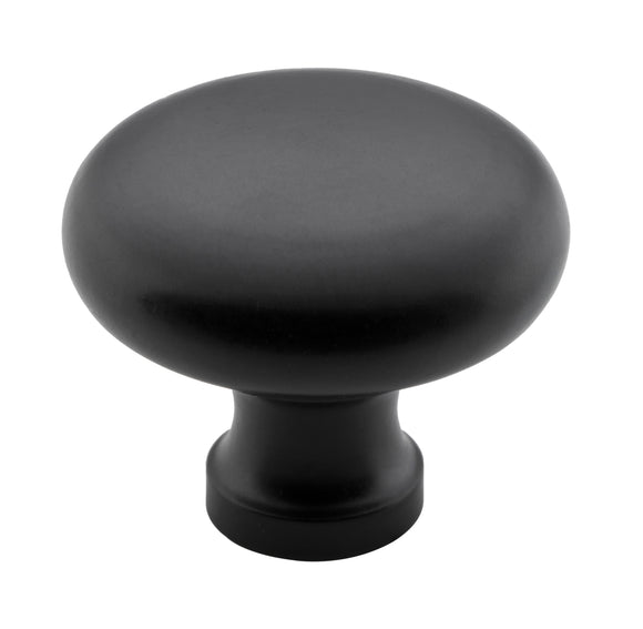 Cupboard Knob Round Iron Matt Black D38xP32mm