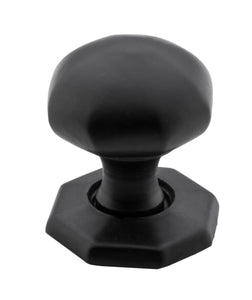 Cupboard Knob Octagonal Iron Matt Black D25xP31mm