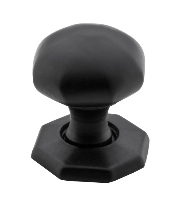 Cupboard Knob Octagonal Iron Matt Black D25xP31mm