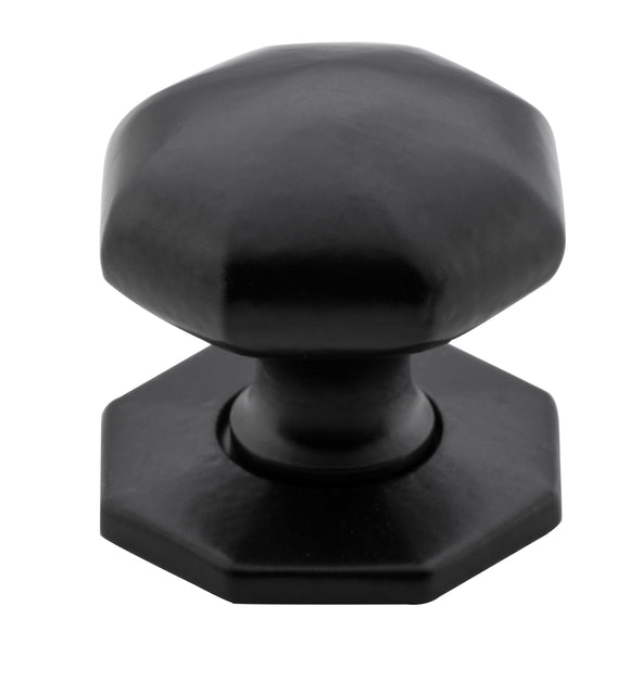 Cupboard Knob Octagonal Iron Matt Black D32xP36mm