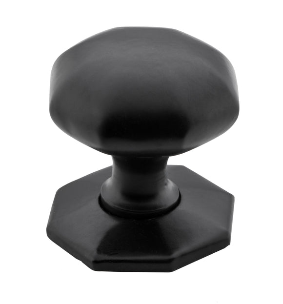 Cupboard Knob Octagonal Iron Matt Black D38xP41mm