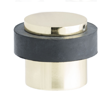 MILES NELSON DOOR STOP 2 PIECE  FLOOR MOUNT IN 2 COLOURS : BRASS ,SATIN CHROME FINISH