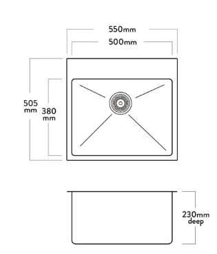 MERCER DV503 LEAMINGTON SINGLE BOWL WITH TAP LEDGE