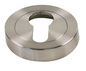 Sylvan Round Escutcheon Euro ,Oval Key 50mm Dia Satin Nickel Plate Finish