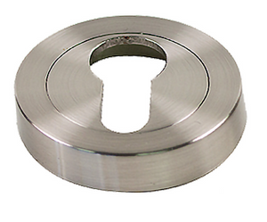 Sylvan Round Escutcheon Euro ,Oval Key 50mm Dia Satin Nickel Plate Finish