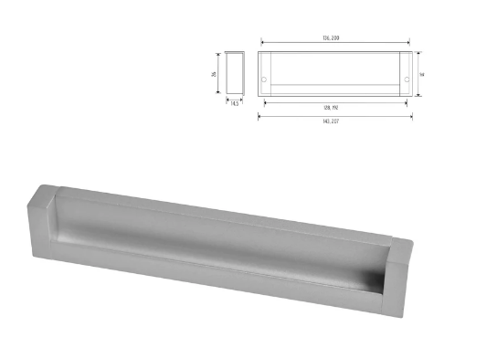 ELITE TOP MOUNT INSET HANDLE HOLE CENTRE 128MM & 193MM MATT CHROME ...