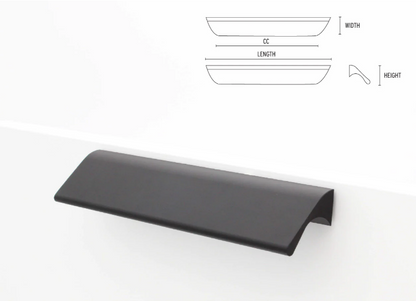 ELITE ALVARO PULL HANDLE HOLE CENTRE 96MM ( LENGTH : 150MM x HEIGHT : 25MM x WIDTH : 27MM ) MATT CHROME ,MATT BLACK