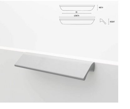 ELITE ALVARO PULL HANDLE HOLE CENTRE 96MM ( LENGTH : 150MM x HEIGHT : 25MM x WIDTH : 27MM ) MATT CHROME ,MATT BLACK