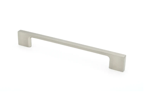 ELITE KARA SLIM SQUARE HANDLE HOLE CENTRE AVAILABLE IN 6 SIZES : 96MM ,128MM ,160MM ,192MM ,256MM ,320MM - BRUSHED NICKEL