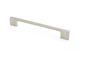 ELITE KARA SLIM SQUARE HANDLE HOLE CENTRE AVAILABLE IN 6 SIZES : 96MM ,128MM ,160MM ,192MM ,256MM ,320MM - BRUSHED NICKEL
