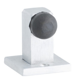 MILES NELSON DOOR STOP SQUARE FLOOR MOUNT SATIN CHROME ( Aluminium with zinc base )