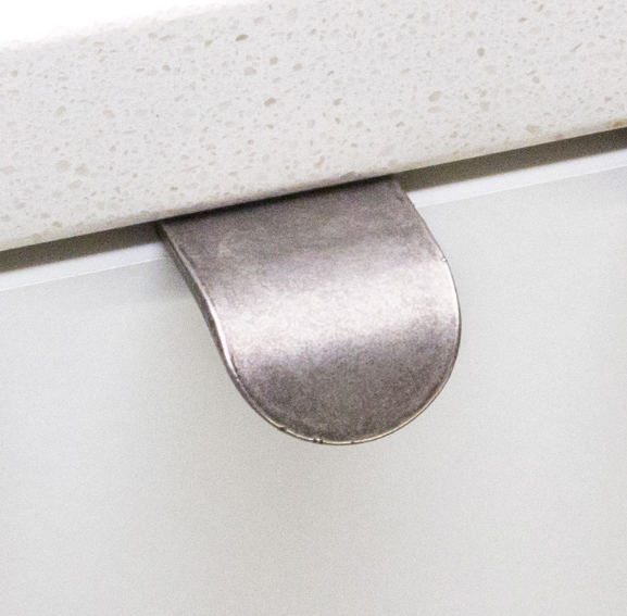 Kethy Narrow Edge Pull 20mm O/A Available In 4 Colours :Antique Brass Matt ,Copper Blush Matt ,Charcoal Matt ,Oxidised Tin Matt