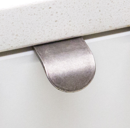 Kethy Narrow Edge Pull 20mm O/A Available In 4 Colours :Antique Brass Matt ,Copper Blush Matt ,Charcoal Matt ,Oxidised Tin Matt