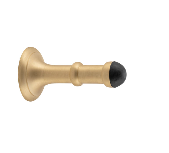 Door Stop Concealed Fix Small Satin Brass D43xP80mm