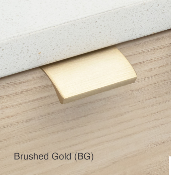 Kethy Edge Pull 200mm O/A 3 Screw Anodised Aluminium Available in 4 Colours : Brushed Gold Finish ,Brushed INOX ,Brushed Rose-Brass Finish ,White Paint Matt #1