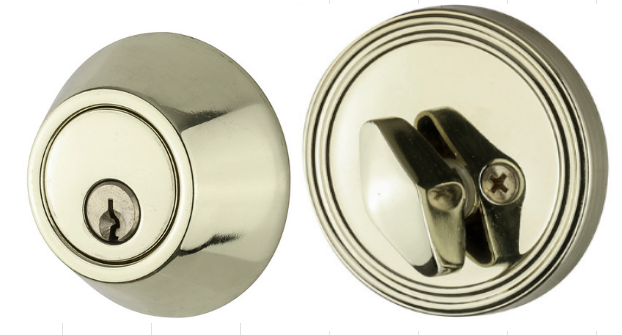 Sylvan Single Cylinder Deadbolt with Turn - Polished brass & Stainless steel