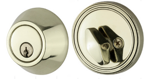 Sylvan Single Cylinder Deadbolt with Turn - Polished brass & Stainless steel