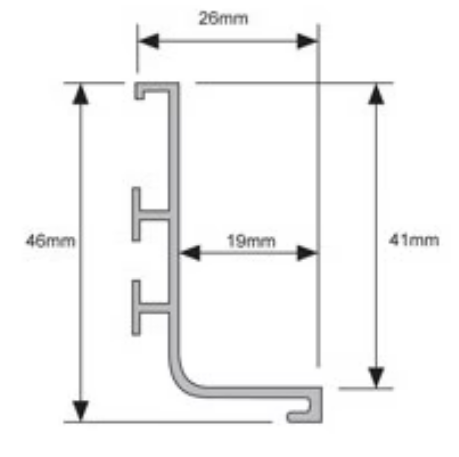 Mardeco 4550 Calabria Aluminium Extrusion Handle Overall Size - 2m Finish Available In 4 Colours : Anodised Black ,Anodised Bronze ,Anodised Chrome ,Powder Coated White