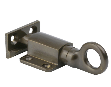 Drake & Wrigley 4120 Ring Pull Spring Catch In 7 Colours : Chrome ,Florentine Bronze ,Oil Rubbed Bronze ,Brass ,Satin Bronze ,Satin Chrome ,Satin Nickle