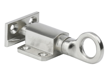 Drake & Wrigley 4120 Ring Pull Spring Catch In 7 Colours : Chrome ,Florentine Bronze ,Oil Rubbed Bronze ,Brass ,Satin Bronze ,Satin Chrome ,Satin Nickle