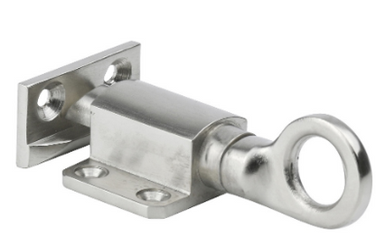 Drake & Wrigley 4120 Ring Pull Spring Catch In 7 Colours : Chrome ,Florentine Bronze ,Oil Rubbed Bronze ,Brass ,Satin Bronze ,Satin Chrome ,Satin Nickle