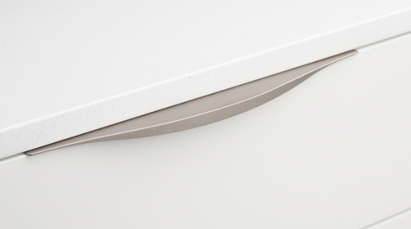 Kethy Flat Curved Edge Pull 280mm O/A 3 Dowel Polished Chrome & Stainless Effect